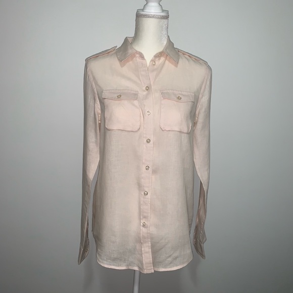 GAP Tops - Gap linen boyfriend button down long sleeved shirt